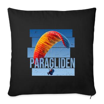 Paragliden - Sofakissenbezug 45 x 45 cm - Schwarz - Vorne