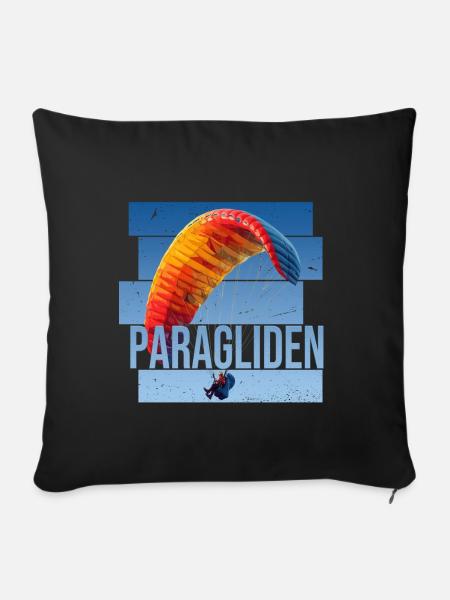 Paragliden - Sofakissenbezug 45 x 45 cm - Schwarz