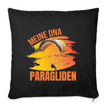 Meine DNA - Paragliden - Sofakissenbezug 45 x 45 cm - Schwarz - Vorne