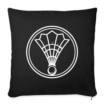 Badminton Symbol Mannschaft - Sofakissenbezug 45 x 45 cm - Schwarz - Vorne