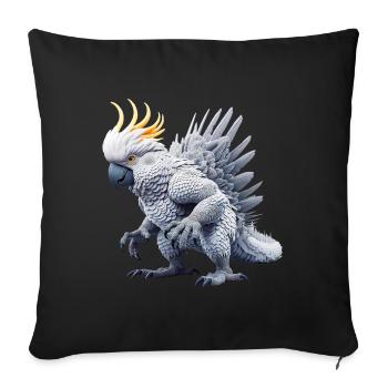 Kakaduzilla (01) - Housse de coussin décorative 45 x 45 cm - noir - Devant