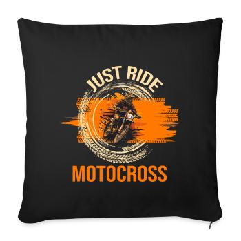 Just Ride - Motocross - Sofakissenbezug 45 x 45 cm - Schwarz - Vorne
