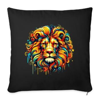 Lion - Sofa pillowcase 17,3'' x 17,3'' (45 x 45 cm) - black - Front