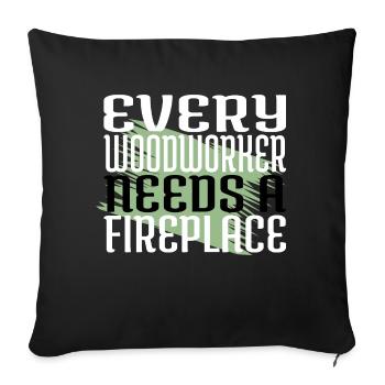 present idea carpenter funny arboriculture - Sofa pillowcase 17,3'' x 17,3'' (45 x 45 cm) - black - Front