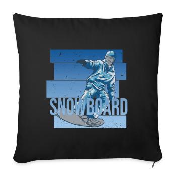 Snowboard - Sofakissenbezug 45 x 45 cm - Schwarz - Vorne