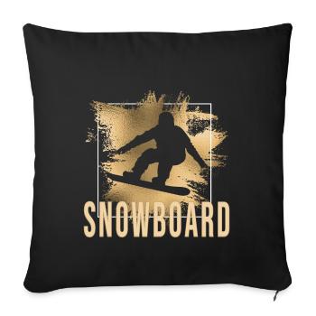 Snowboard - Sofakissenbezug 45 x 45 cm - Schwarz - Vorne