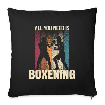 All you Need is Boxing - Sofakissenbezug 45 x 45 cm - Schwarz - Vorne