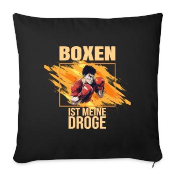 Boxen ist meine Droge - Sofakissenbezug 45 x 45 cm - Schwarz - Vorne