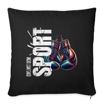 Eins mit dem Sport - Boxen - Sofakissenbezug 45 x 45 cm - Schwarz - Vorne