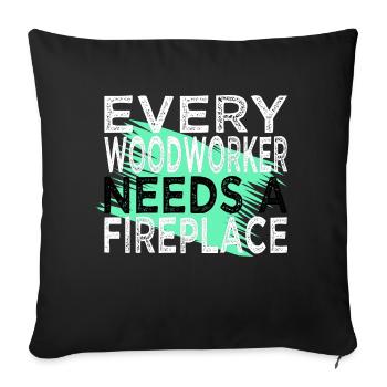 Job Fun Sexy Carpenter Tshirts - Sofa pillowcase 17,3'' x 17,3'' (45 x 45 cm) - black - Front
