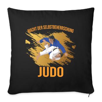 Macht der Selbstbeherrschung - Judo - Sofakissenbezug 45 x 45 cm - Schwarz - Vorne