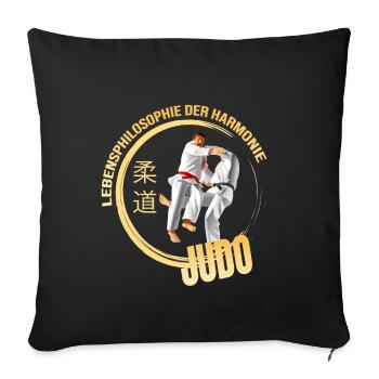 Lebensphilosophie der Harmonie - Judo - Sofakissenbezug 45 x 45 cm - Schwarz - Vorne