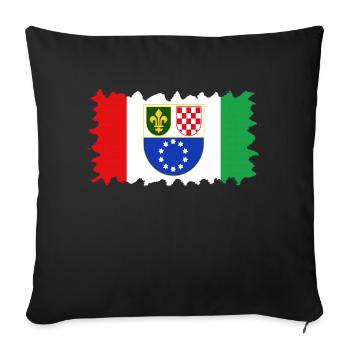Bosnie-Herzégovine europe sarajavo drapeau mostar - Housse de coussin décorative 45 x 45 cm - noir - Devant