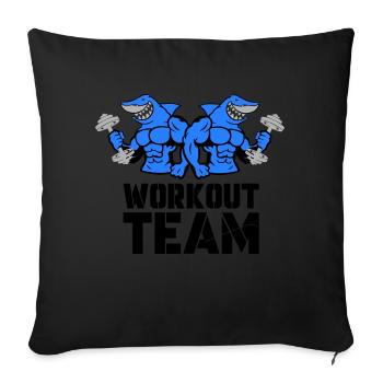 Shark Hai Bodybuilding Workout - Sofa pillowcase 17,3'' x 17,3'' (45 x 45 cm) - black - Front