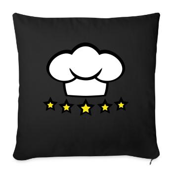 Chef Kitchen Chef's Hat 5 Star Master Cool - Sofa pillowcase 17,3'' x 17,3'' (45 x 45 cm) - black - Front