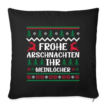 Happy ass nights you wine holes - Sofa pillowcase 17,3'' x 17,3'' (45 x 45 cm) - black - Front
