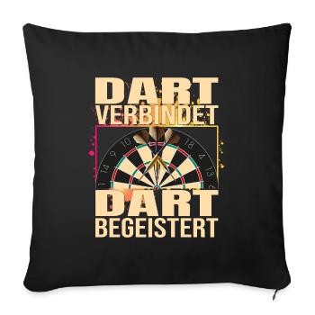 Dart verbindet - Dart Begeistert - Sofakissenbezug 45 x 45 cm - Schwarz - Vorne
