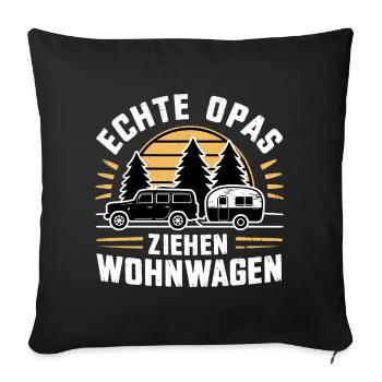 Camping Opa - Sofakissenbezug 45 x 45 cm - Schwarz - Vorne