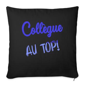 RETRAITE. RETRAITE. RETRAITEE. SENIOR. MAMIE. PAPY - Housse de coussin décorative 45 x 45 cm - noir - Devant