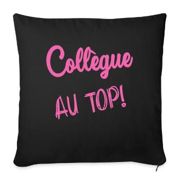 RETRAITE. RETRAITE. RETRAITEE. SENIOR. MAMIE. PAPY - Housse de coussin décorative 45 x 45 cm - noir - Devant