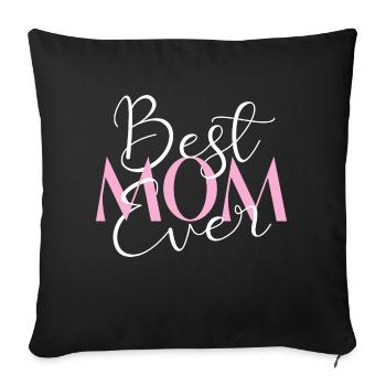 Mom - Sofa pillowcase 17,3'' x 17,3'' (45 x 45 cm) - black - Front
