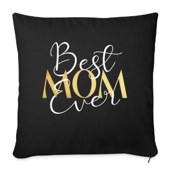 Mom - Sofa pillowcase 17,3'' x 17,3'' (45 x 45 cm) - black - Front