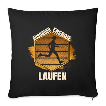 Ausdauer - Energie - Sofakissenbezug 45 x 45 cm - Schwarz - Vorne