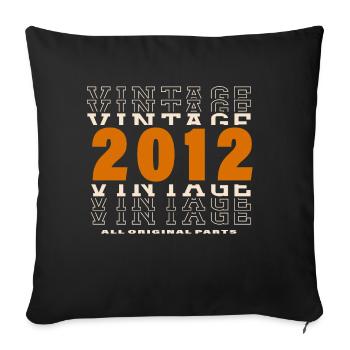 2012: Vintage - 12th Anniversary - Sofa pillowcase 17,3'' x 17,3'' (45 x 45 cm) - black - Front