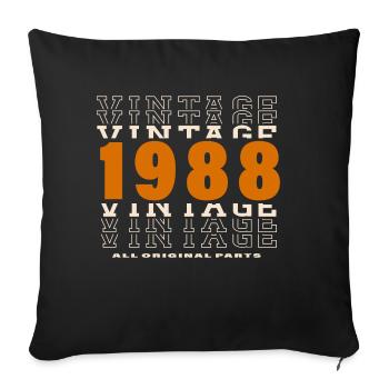 1988: Vintage - 36th Anniversary - Sofa pillowcase 17,3'' x 17,3'' (45 x 45 cm) - black - Front