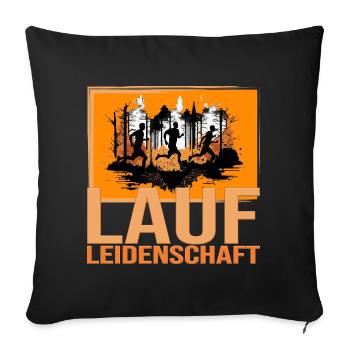 Lauf Leidenschaft - Sofakissenbezug 45 x 45 cm - Schwarz - Vorne