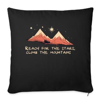 Reach for the stars, climb the mountains Bergtour - Sofa pillowcase 17,3'' x 17,3'' (45 x 45 cm) - black - Front
