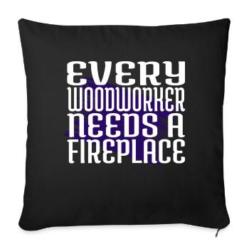 Arboristes Funshirt Forester Outils Haches Cutter - Housse de coussin décorative 45 x 45 cm - noir - Devant