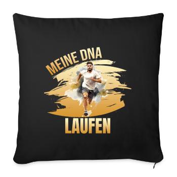Meine DNA - Laufen - Sofakissenbezug 45 x 45 cm - Schwarz - Vorne