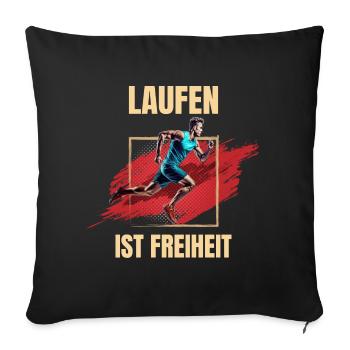 Laufen ist Freiheit - Sofakissenbezug 45 x 45 cm - Schwarz - Vorne