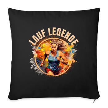 Lauf Legende - Sofakissenbezug 45 x 45 cm - Schwarz - Vorne