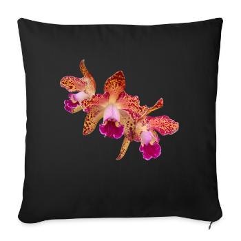 Orchid Cattleya Hybrid Summer Colors Bloom - Sofa pillowcase 17,3'' x 17,3'' (45 x 45 cm) - black - Front