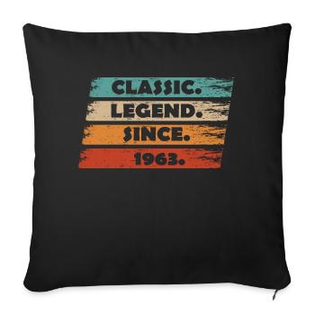 61. Geburtstag 1963 - Legende seit Vintage Ret - Sofakissenbezug 45 x 45 cm - Schwarz - Vorne
