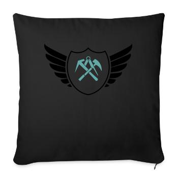 Armoiries du Bouclier Couvreur - Housse de coussin décorative 45 x 45 cm - noir - Devant