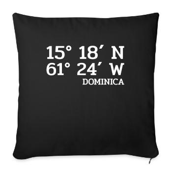 Dominica Coordinates - Coordinates - Caribbean - Sofa pillowcase 17,3'' x 17,3'' (45 x 45 cm) - black - Front