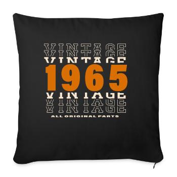 1965: Vintage - 59th Anniversary - Sofa pillowcase 17,3'' x 17,3'' (45 x 45 cm) - black - Front