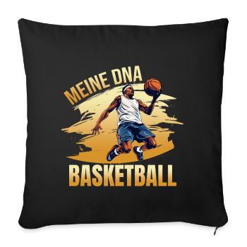 Meine DNA - Basketball - Sofakissenbezug 45 x 45 cm - Schwarz - Vorne