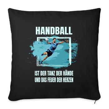 Handball - Sofakissenbezug 45 x 45 cm - Schwarz - Vorne