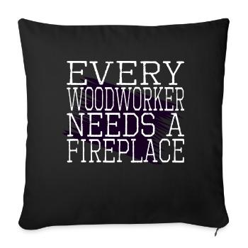 Axes Funny Carpenter Cabinetmaker Lumber - Sofa pillowcase 17,3'' x 17,3'' (45 x 45 cm) - black - Front