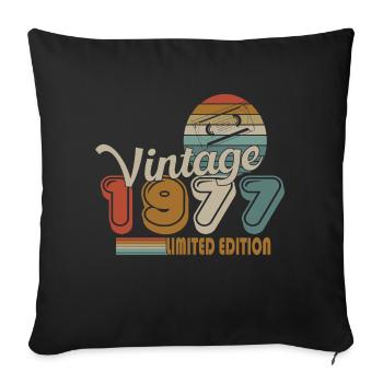 1977 - Sofa pillowcase 17,3'' x 17,3'' (45 x 45 cm) - black - Front