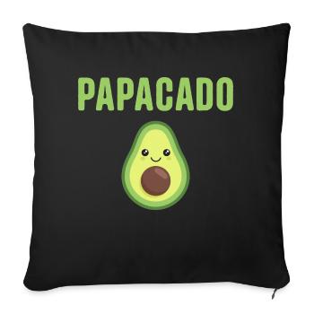 Papacado Funny Avocado Dad Father's Day Dad - Sofakissenbezug 45 x 45 cm - Schwarz - Vorne
