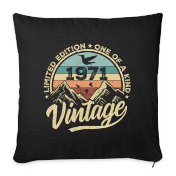 Original Vintage 1971 Cadeau d’anniversaire 1971 - Housse de coussin décorative 45 x 45 cm - noir - Devant
