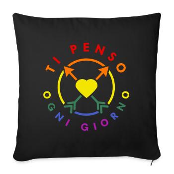 TI PENSO OGNI GIORNO - Housse de coussin décorative 45 x 45 cm - noir - Devant