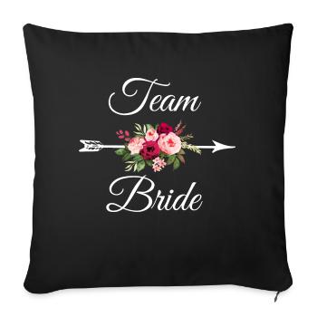 Team bride bouquet of arrow flowers - Sofa pillowcase 17,3'' x 17,3'' (45 x 45 cm) - black - Front