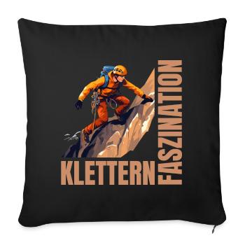 Faszination Klettern - Sofakissenbezug 45 x 45 cm - Schwarz - Vorne