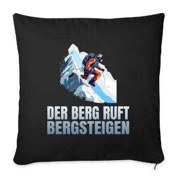 Der Berg ruft - Sofakissenbezug 45 x 45 cm - Schwarz - Vorne